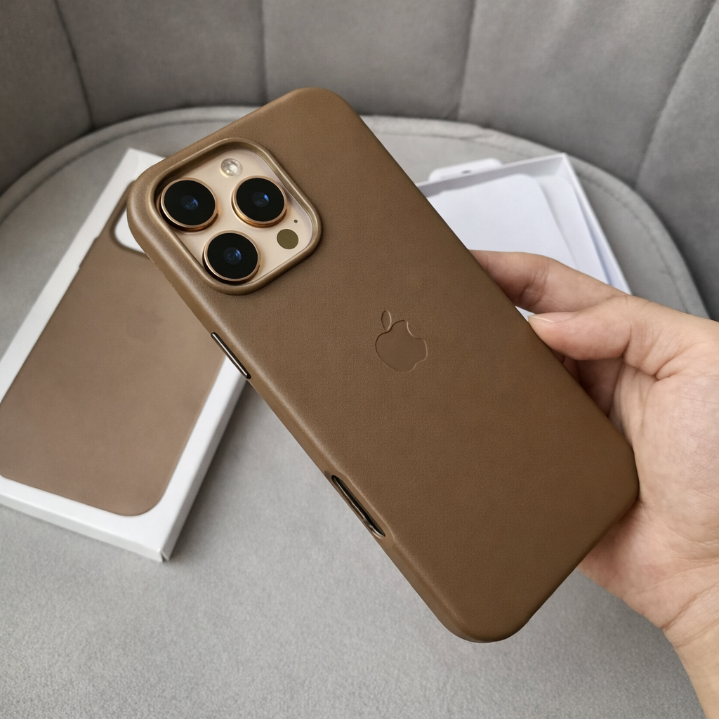 Case em couro  Magnética MagSafe Para iPhone