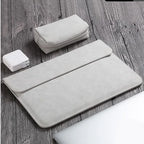 2 Em 1 Bolsa Para Laptop De Camurça Macia Macbook Pro 13.3 14 15.6 Polegada Manga Capa Flip Impermeável