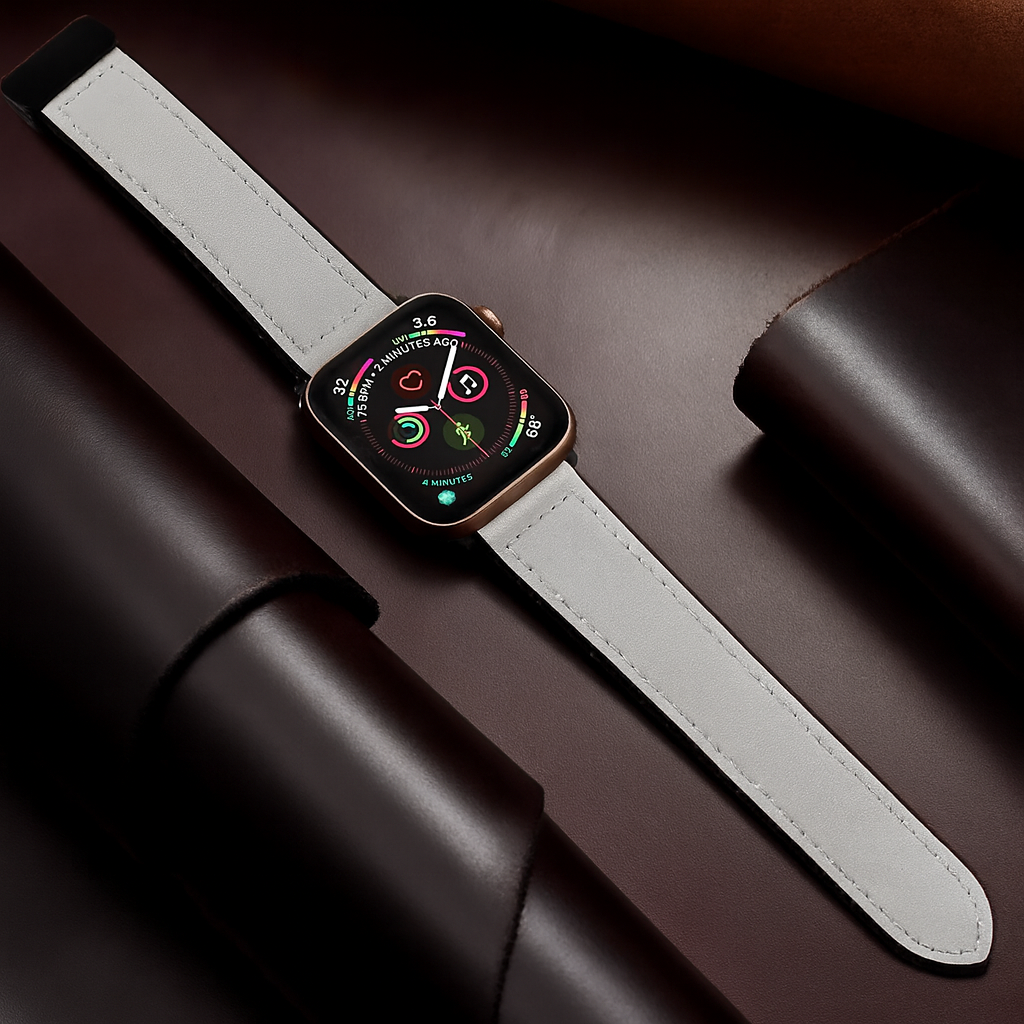 Pulseira Premium em Couro com Fecho Magnético para Apple Watch