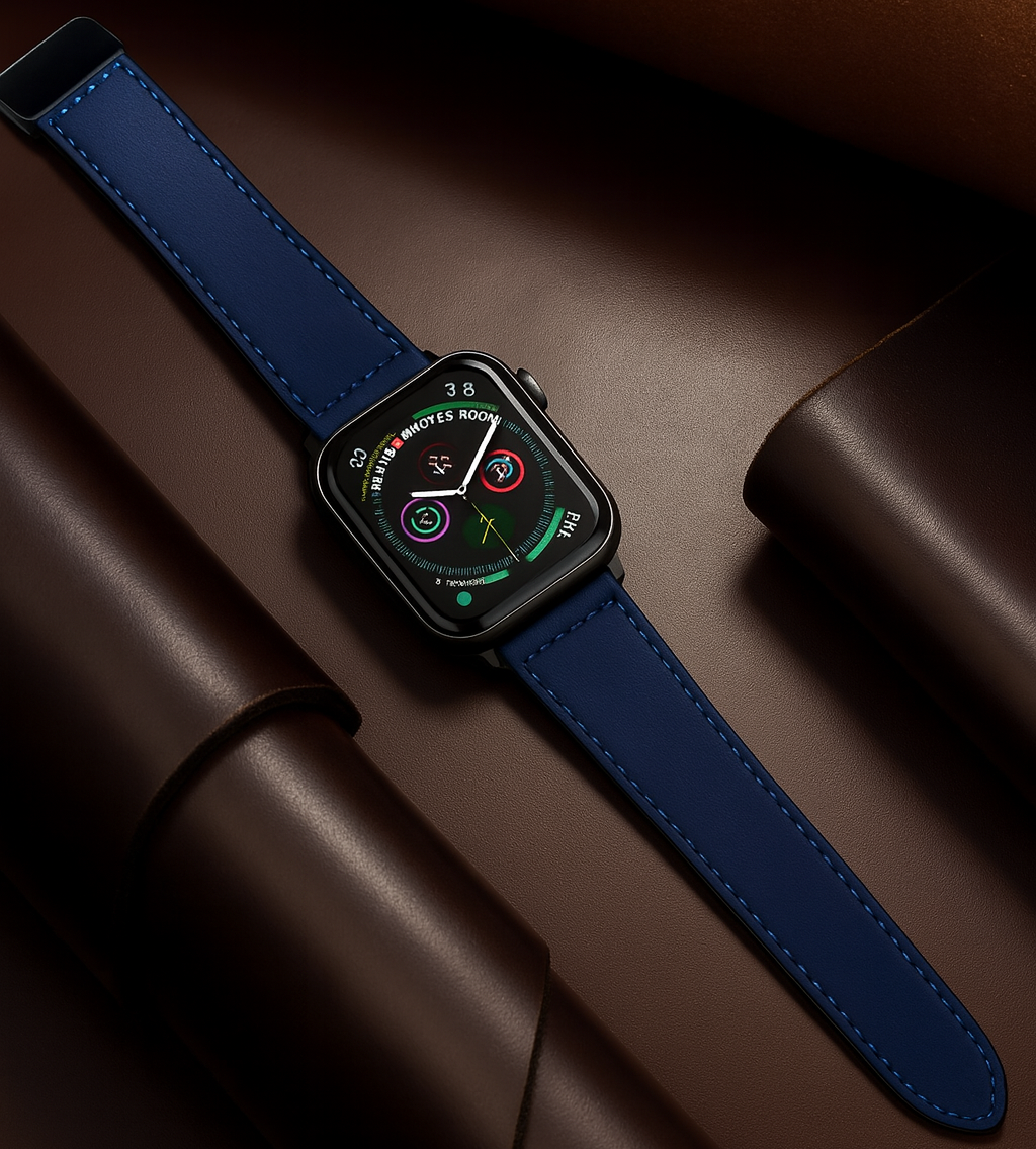 Pulseira Premium em Couro com Fecho Magnético para Apple Watch