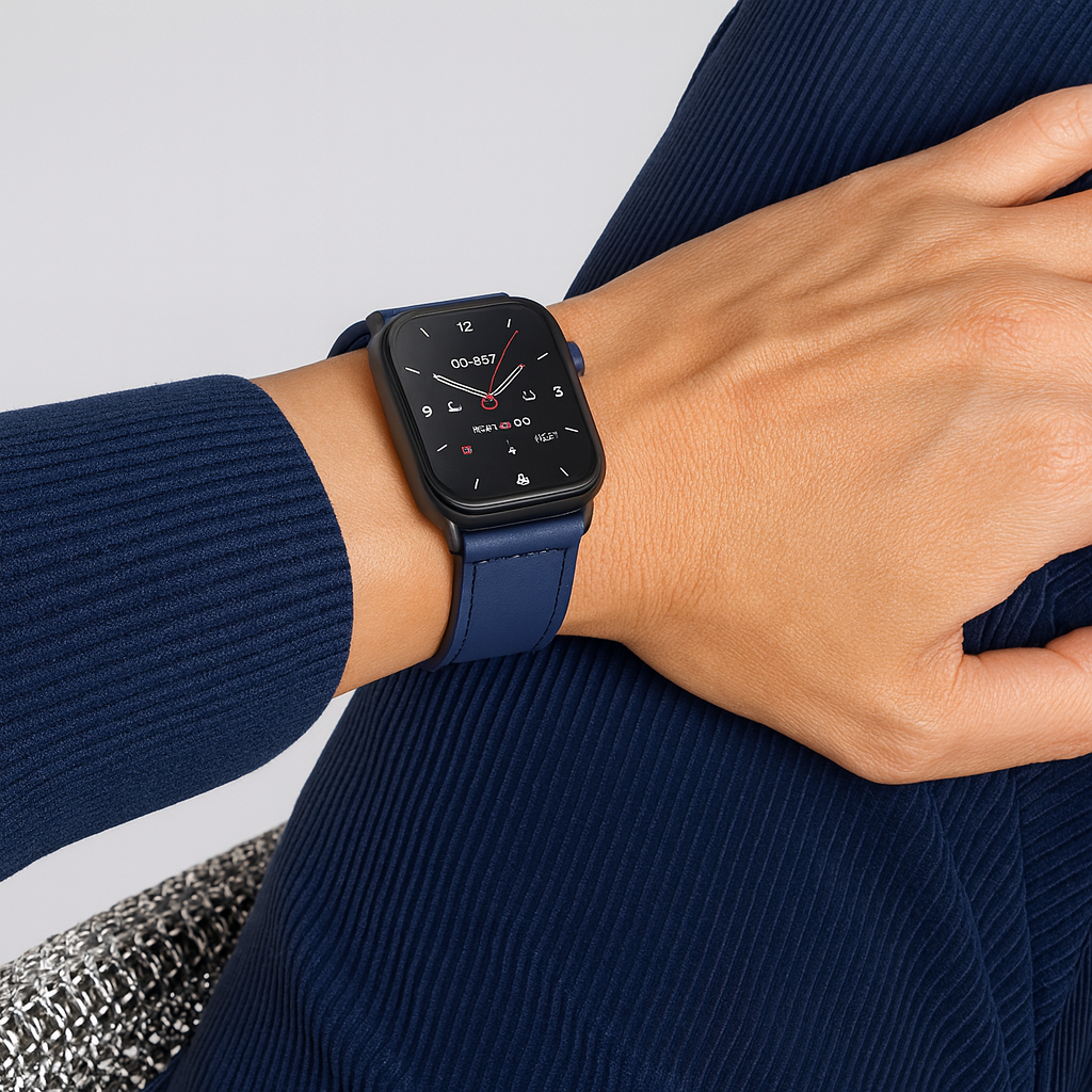 Pulseira Premium em Couro com Fecho Magnético para Apple Watch