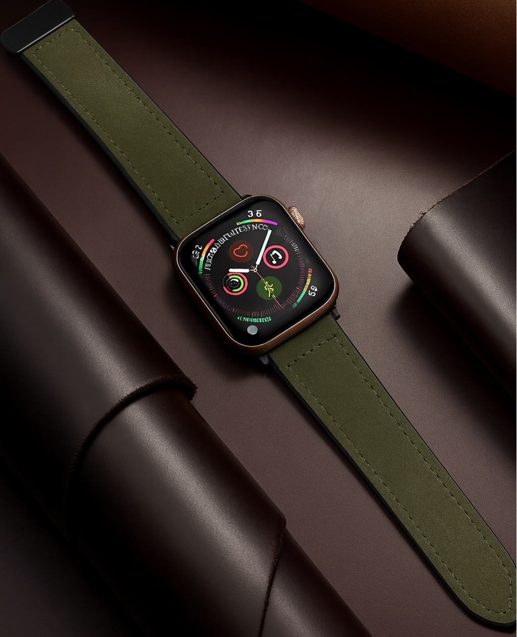 Pulseira Premium em Couro com Fecho Magnético para Apple Watch
