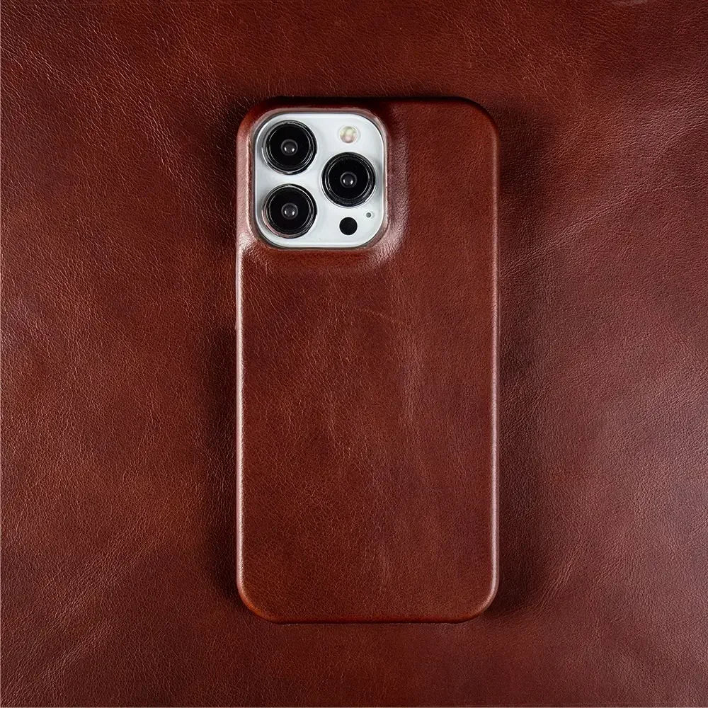 Para caso iphone 16 pro max casos cera de óleo luxo capa couro genuíno para iphone 17 16 15 14 13 xs max x 8 plus telefone escudo capa