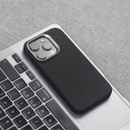 Liga de luxo lente quadro partícula couro do plutônio caso magnético para iphone 17 16 pro max 15 14 13 para magsafe capa carregamento sem fio