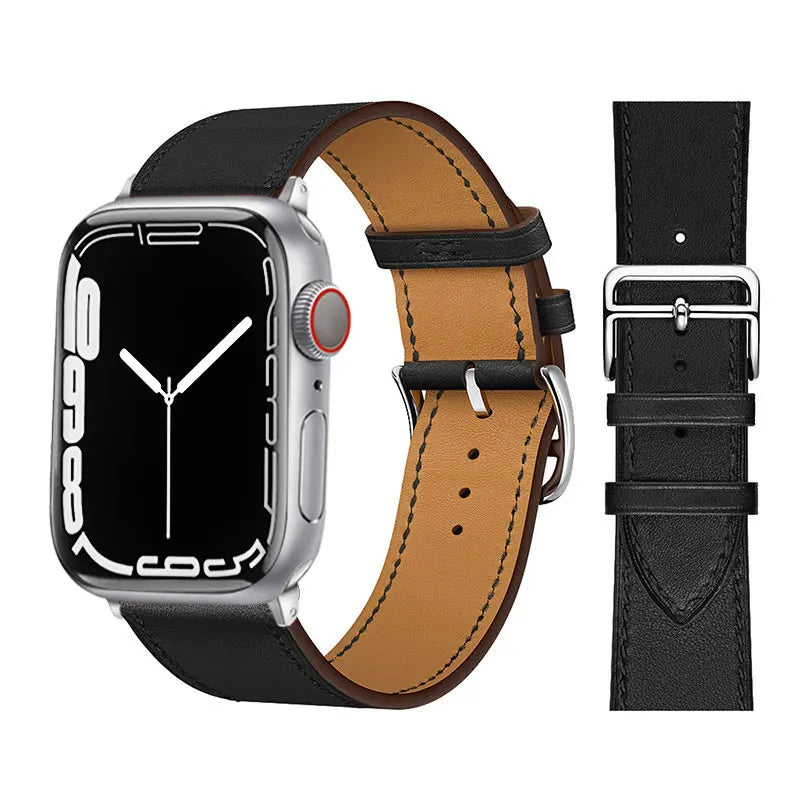 Pulseiras de relógio de couro para apple watch band 46mm 44mm 49mm 45mm 42mm 40mm 38/41mm pulseira iwatch série 10-ultra 9-8-7-6-5-4-3-SE