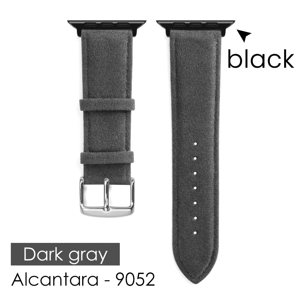 Alcanântara pulseira para apple watch ultra 2 banda 46mm 45mm 44mm 42mm camurça couro smartwatch acessórios para iwatch s109 8 7 6