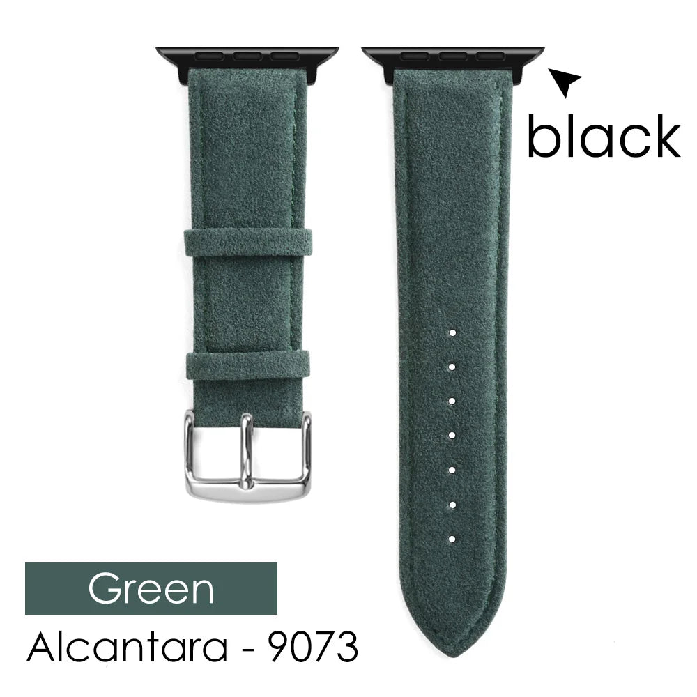 Alcanântara pulseira para apple watch ultra 2 banda 46mm 45mm 44mm 42mm camurça couro smartwatch acessórios para iwatch s109 8 7 6