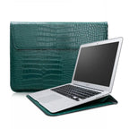 Capa flip de couro de crocodilo para laptop, capa para macbook air 13 14 15 16 tamanhos m5 m4 m3 m2 chip mac book pro capa acessórios