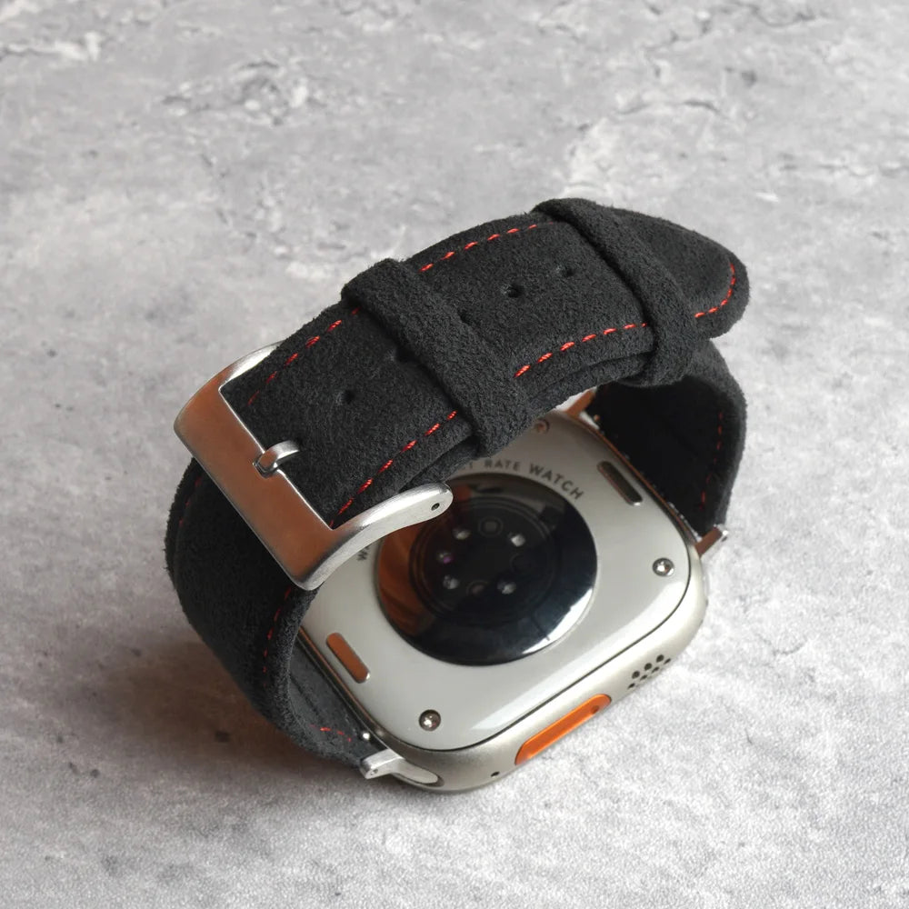 Alcanântara pulseira para apple watch ultra 2 banda 46mm 45mm 44mm 42mm camurça couro smartwatch acessórios para iwatch s109 8 7 6