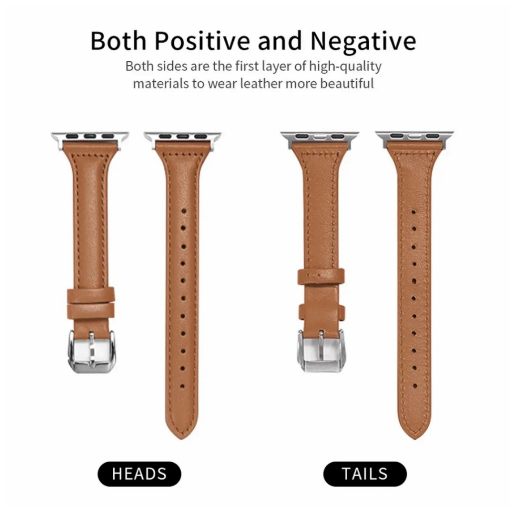 Pulseira De Relógio Feminina De Couro Silm Para Apple Watch