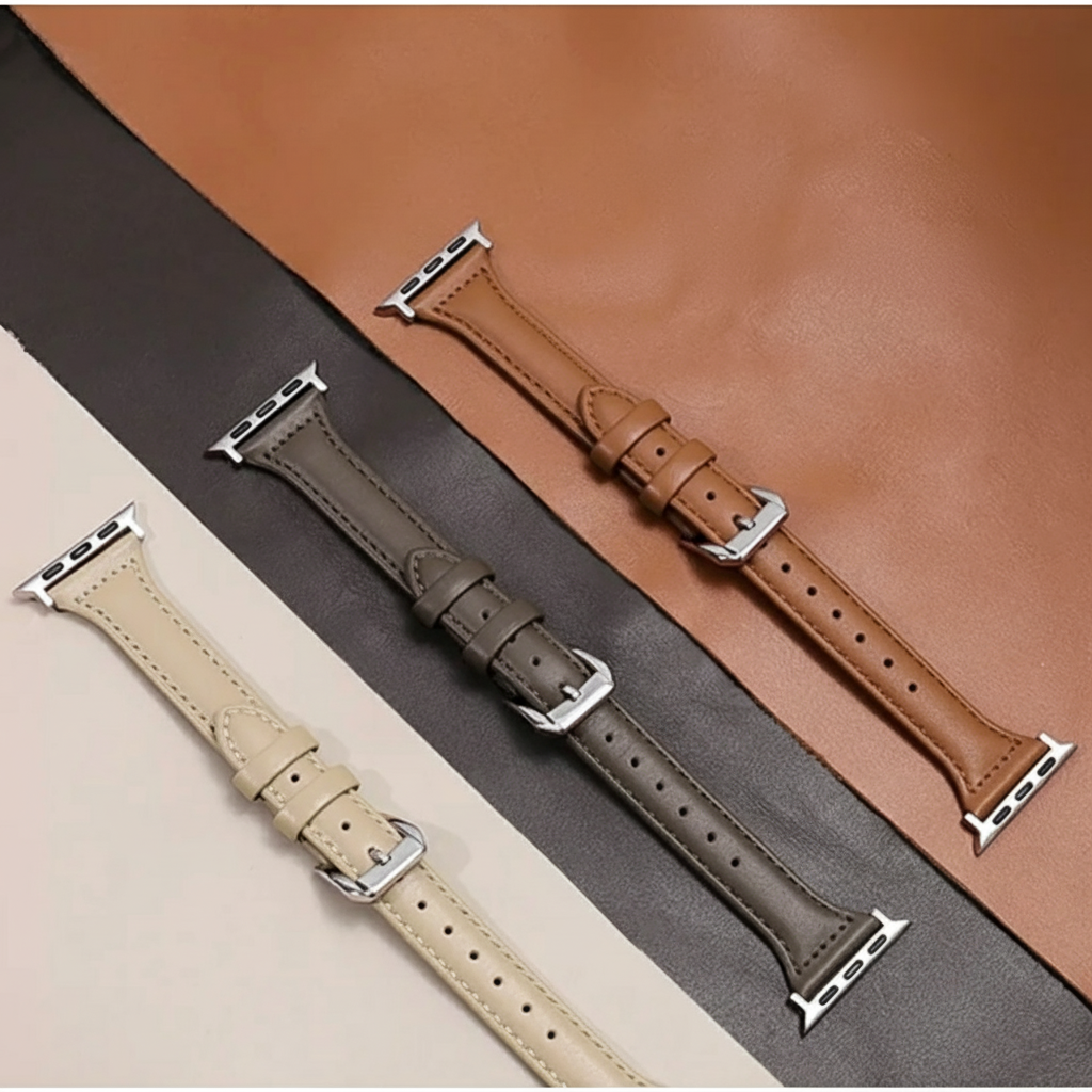 Pulseira De Relógio Feminina De Couro Silm Para Apple Watch