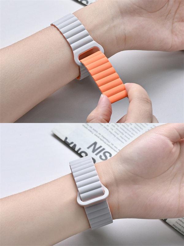 Pulseira De Silicone Magnética Para Apple Watch Band Série 11 10 46mm Ultra 49mm 9 3 Compativel iWatch 38/40/41/44/45mm