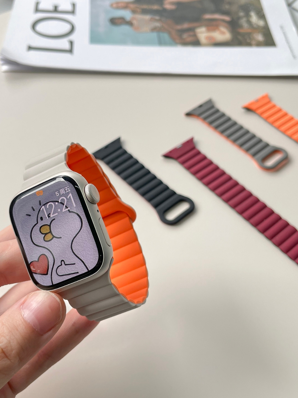 Pulseira De Silicone Magnética Para Apple Watch Band Série 11 10 46mm Ultra 49mm 9 3 Compativel iWatch 38/40/41/44/45mm