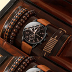 Combo de acessórios Masculino 4 peças Relógio e pulseiras – Kit Estilo Completo