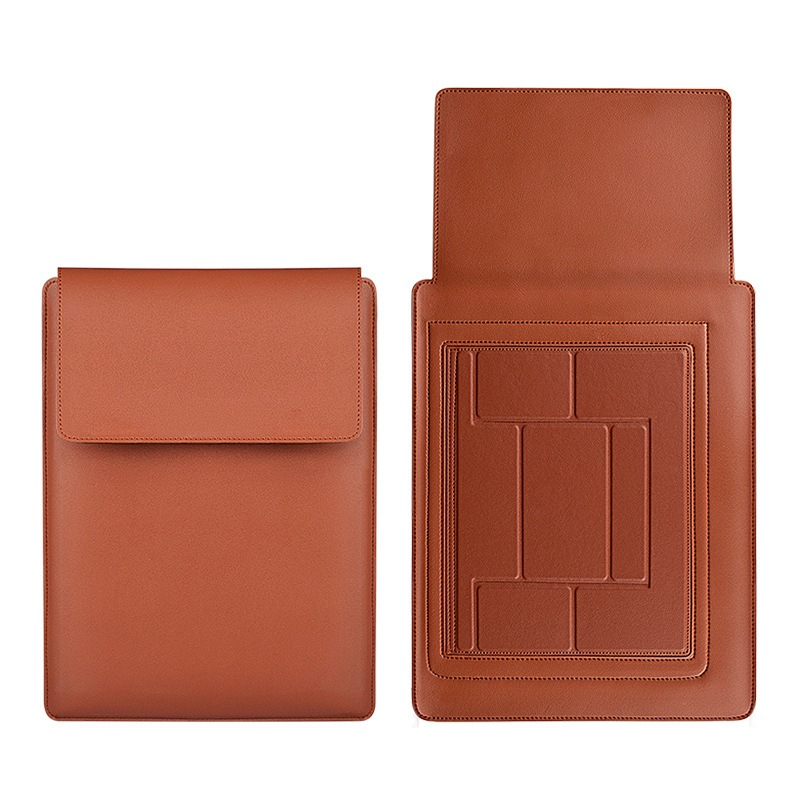 Capa Para Notebook Stand Macia De Couro PU Macbook Air Pro 13,3 e 15-16,2 Polegadas Bolsa