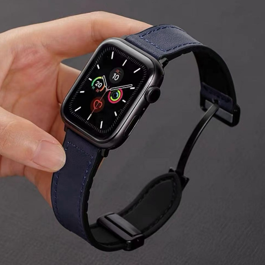 Pulseira Magnética em Couro Premium para Apple Watch