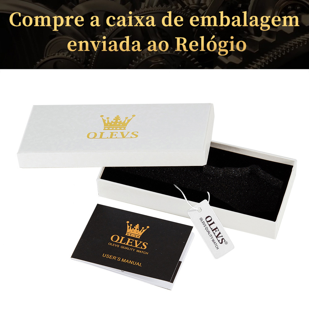 OLEVS Relógio Masculino Relogio A Prova D'água Luxo Orient Leather Calendário Formal Moda Simples e Moderna 6898