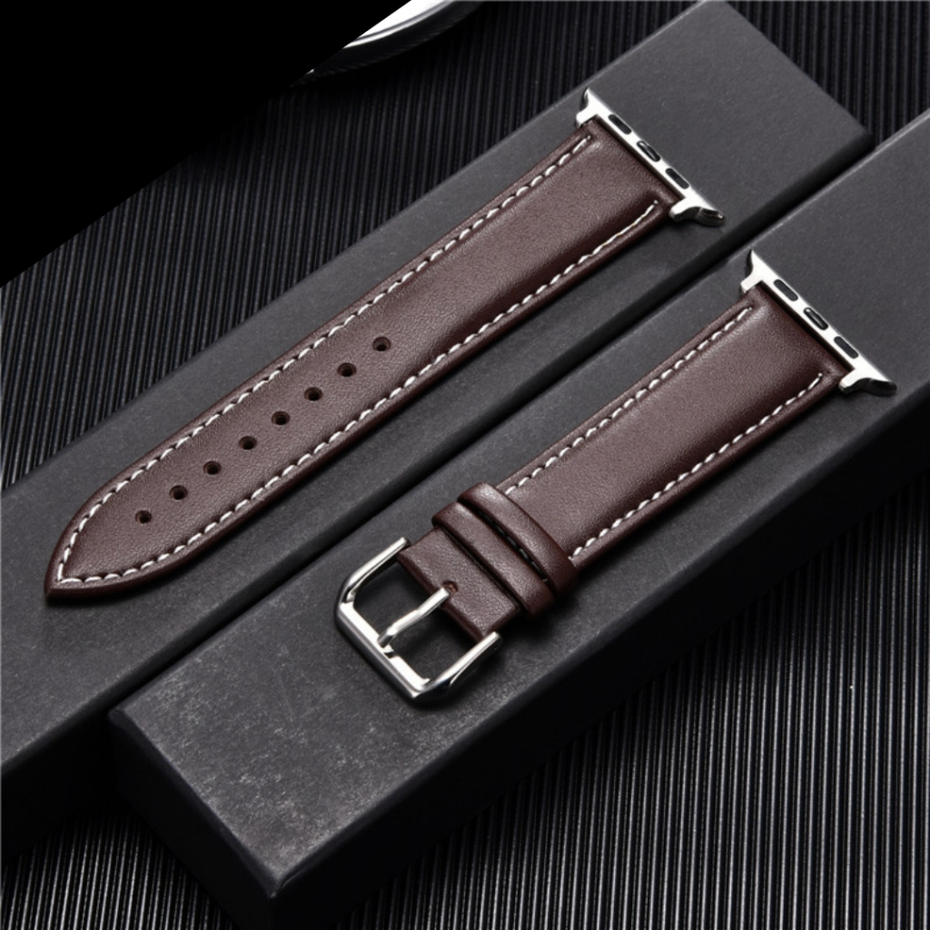 Pulseira de couro genuíno para Apple watch 1 2 3 4 5 6 7 smartwatch 38mm 40mm 42mm 44mm 45mm