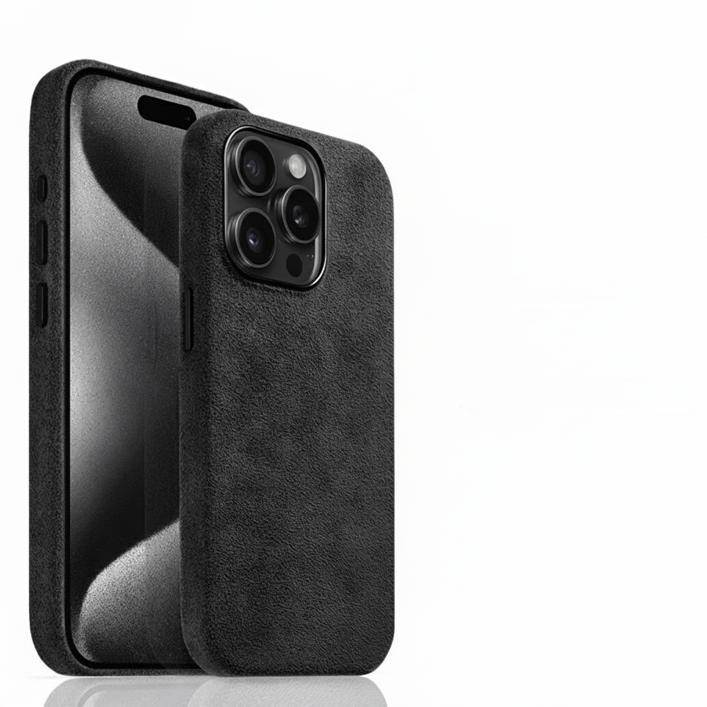 Capa De Couro De Camurça Alcantara Para iPhone 16 15 14 13 12 Pro Max Atração Magnética Moldura De Lente De Metal Laváve