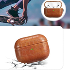 Capa De Couro Clássica Com Textura De Crocodilo Para AirPods Pro 2 , Protetora 4 3 2 1 Fone De Ouvido Fivela De Metal