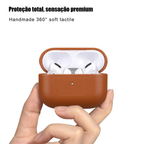 Couro Genuíno Para AirPods Pro 2 Capa Protetora De Pele De Luxo Real 2a Geração Brown Black Color para AirPods 4