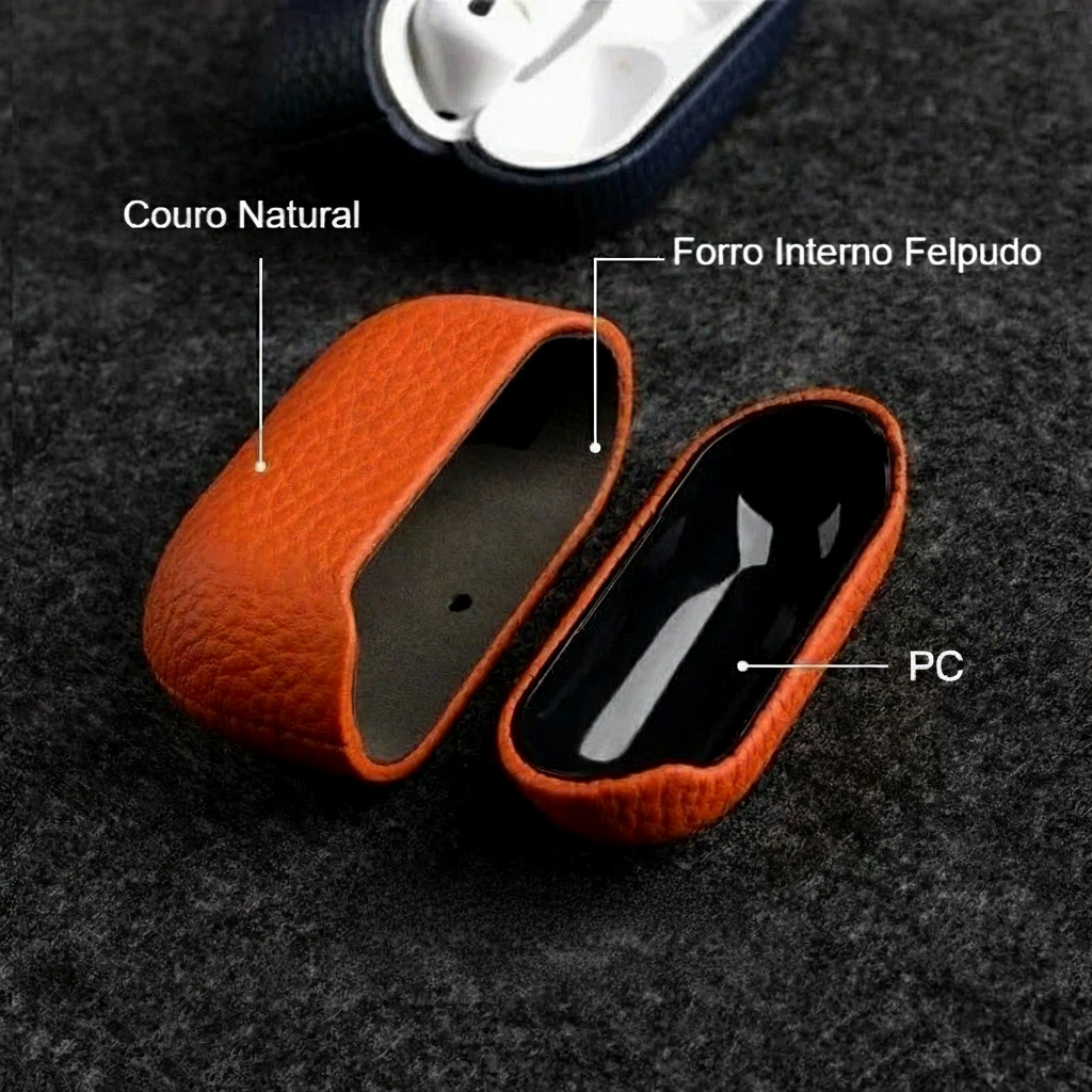 Capa De Couro De Vaca Genuíno Para AirPods Pro2 Premium Fone De Ouvido 4 Negócios High-end Volta Escudo AirPods Pro3