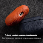 Capa De Couro De Vaca Genuíno Para AirPods Pro2 Premium Fone De Ouvido 4 Negócios High-end Volta Escudo AirPods Pro3