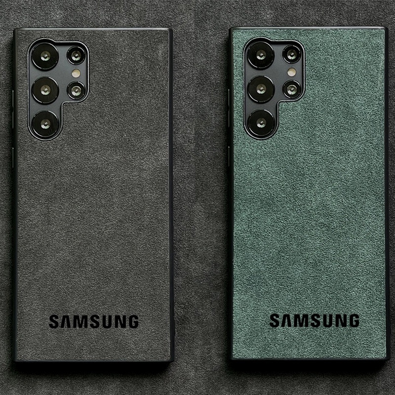 Capa De Camurça De Couro Alcantara Premium Para Samsung Galaxy S25 Ultra S24 S23 S25Edge Note 20 S22 Plus S21 S20 FE A16