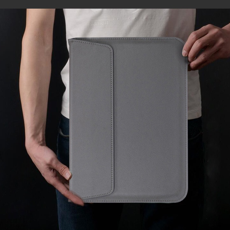 Para Macbook 11 12 13 15 Polegadas Fácil De Carregar Estojo De laptop Com Suporte Bolsa envelope De Couro