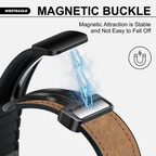 Pulseira Magnética De Couro Para Apple Watch 