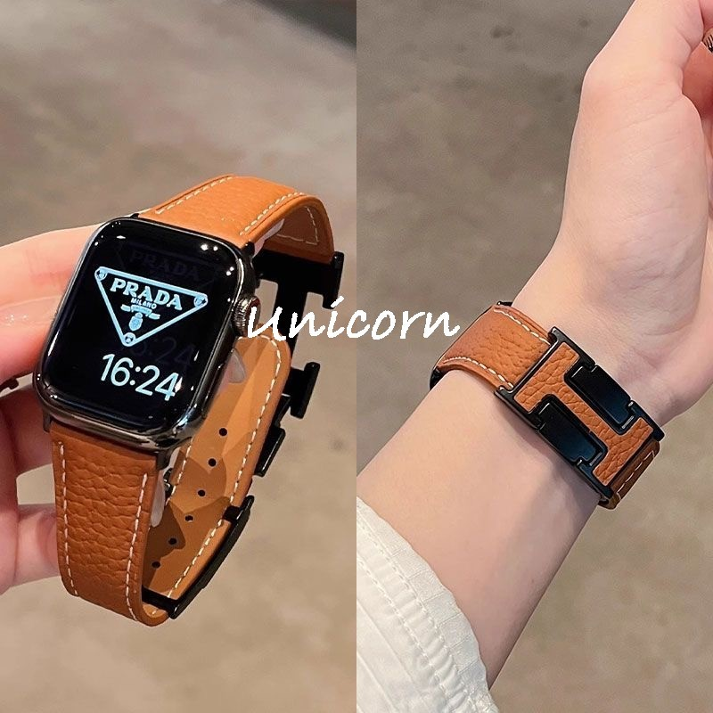 Pulseira De Couro Para Apple Watch - Fivela Magnética IWatch Série 10 9 8 7 6