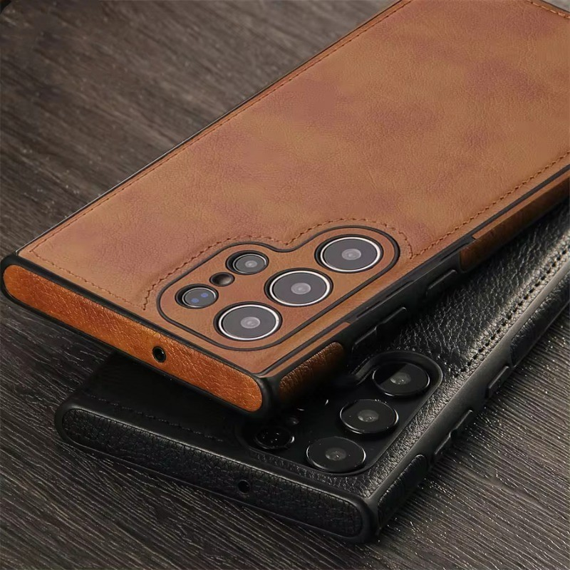 Luxo Vintage Caso De Couro Do Plutônio Para Samsung S25 Ultra S23 S24 Plus S24Ultra S22Ultra Fino Câmera À Prova De Choq