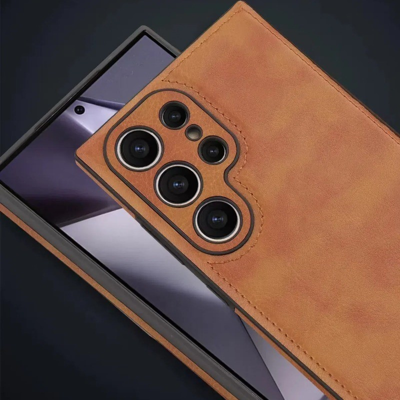 Luxo Vintage Caso De Couro Do Plutônio Para Samsung S25 Ultra S23 S24 Plus S24Ultra S22Ultra Fino Câmera À Prova De Choq