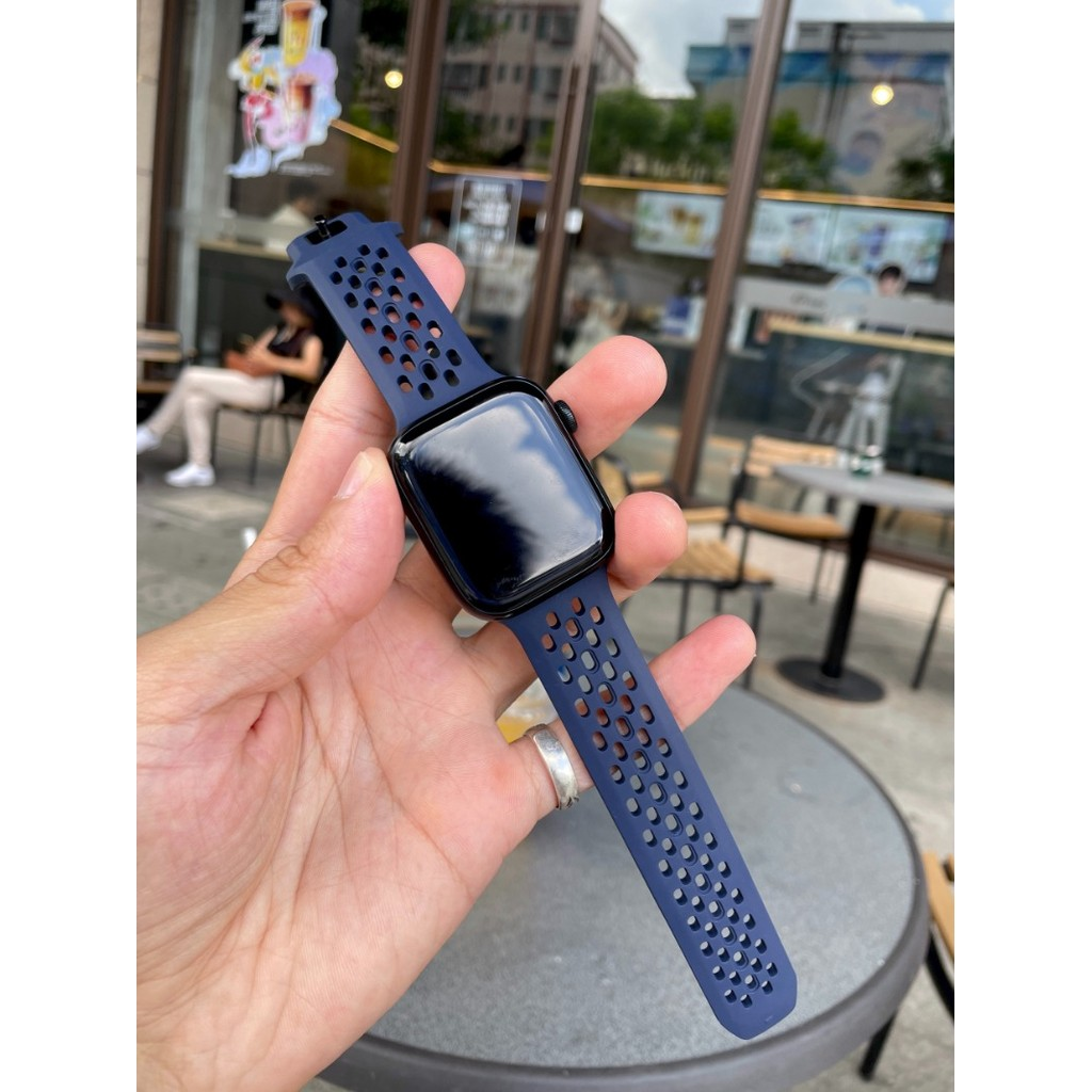 Pulseira De Silicone Respirável Para Apple Watch 10 42mm 46mm Ultra 2 49mm Macia Esportiva À Prova De Suor iWatch 45mm 4